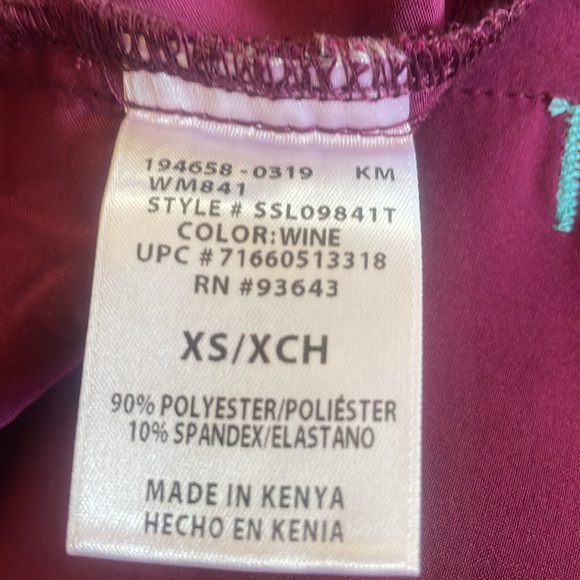 Ladies Scrubstar Premium Performance wine scrubwear. Style # SSL09841T Sz XS - Picture 7 of 15